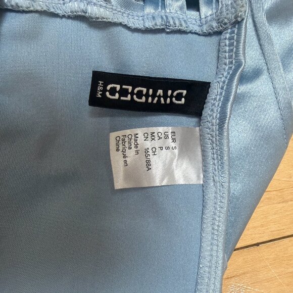 H&M Divided Satin Corset Lace Up Cropped Top Light Blue Size Small - Picture 7 of 8